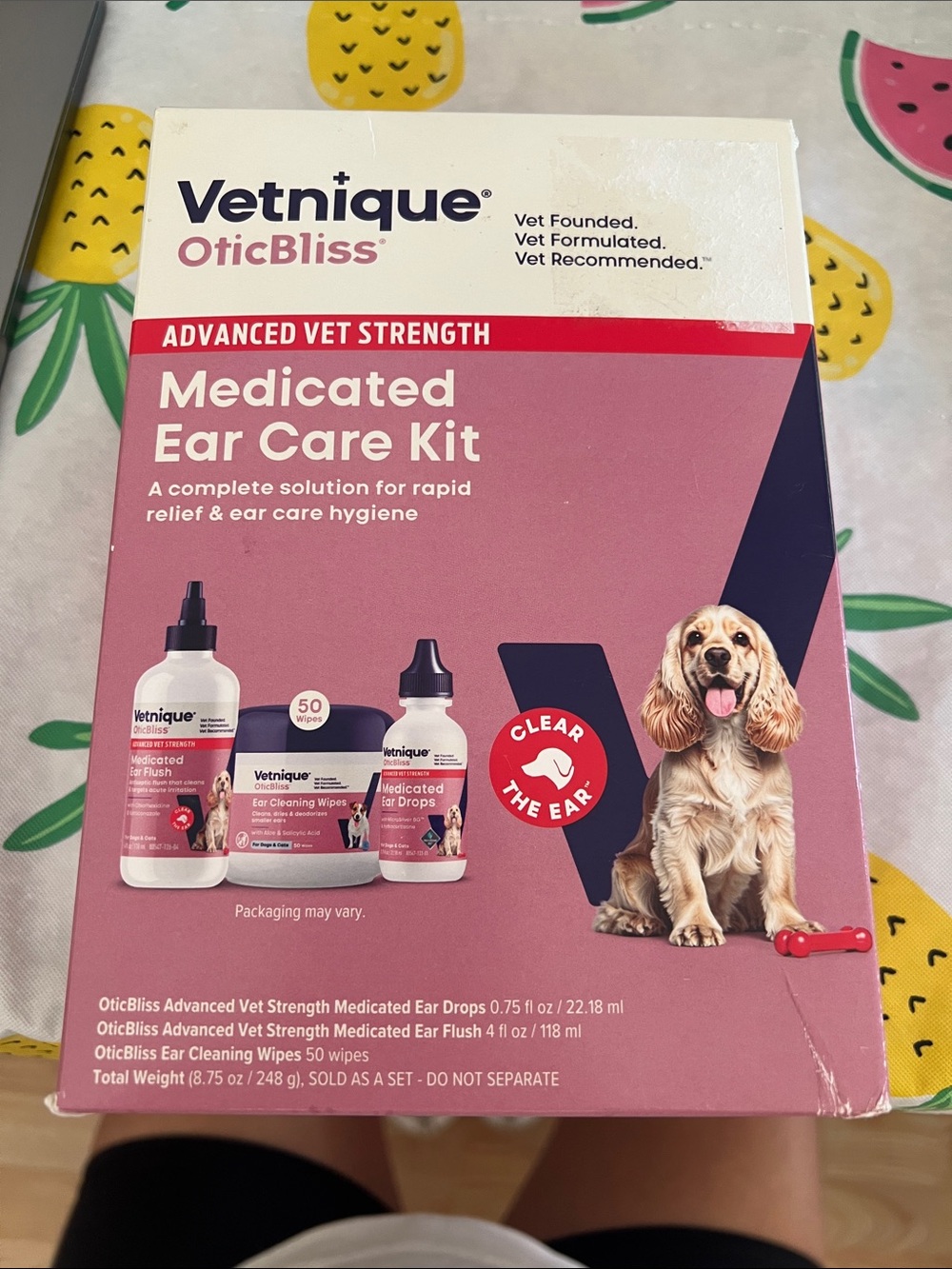 OticBliss Medicated Ear Care Kit for Dogs — Pink